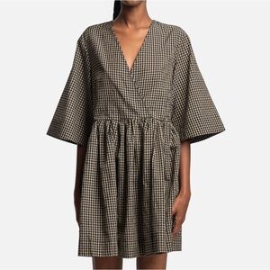 NWOT Ganni Seersucker Mini Wrap Dress - M/L